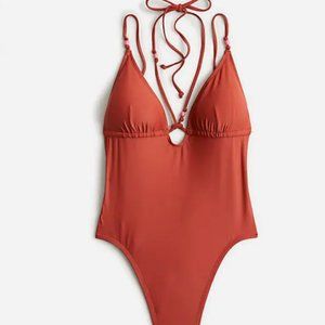 J. Crew Strappy plunge one-piece with beads- new, with tags!